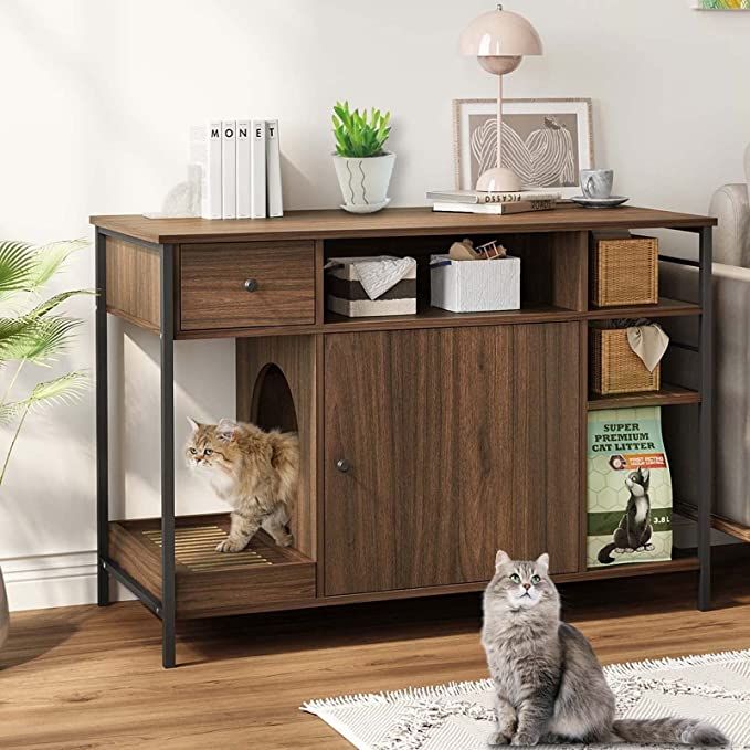 cat wooden litter box