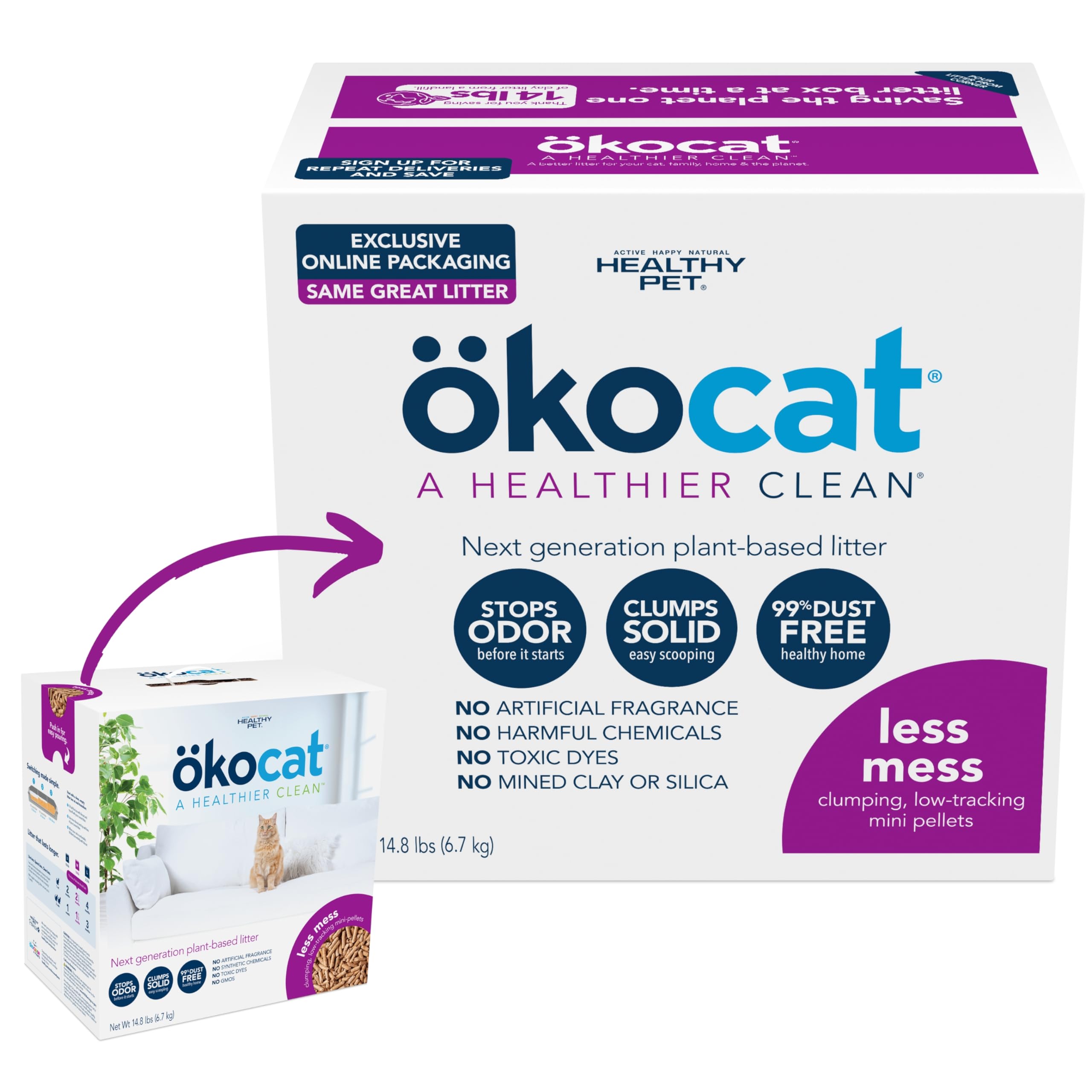 okocat less mess litter